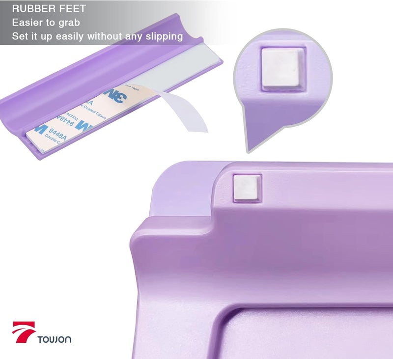 TOWON Small Glass Dry Erase Board, Desk White Board with Standing, Mini Whiteboard Easel Pad Set, Stenography Artifact for Office, Home and School Supplies, 8 x 6 Inches, Purple - Image 4